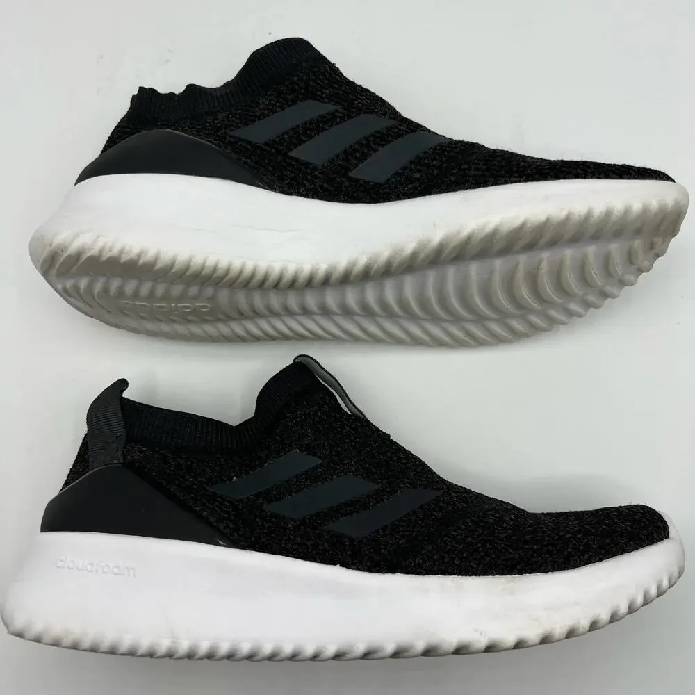 Adidas Neo Ultimafusion Cloudfoam Black Carbon Knit Pull On Sneakers | Women's 8 - Picture 6 of 10